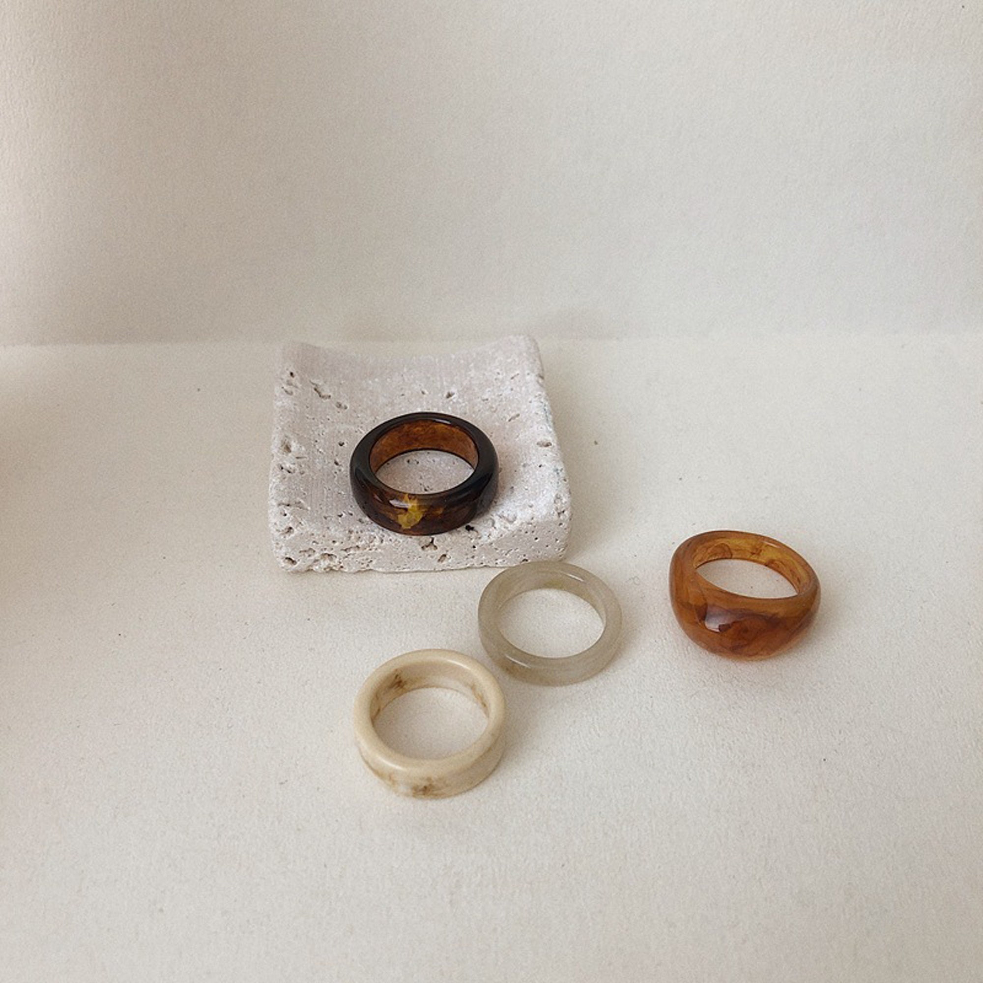 4pcs Minimalist Acrylic Rings Resin Trendy Rings Chunky Etsy