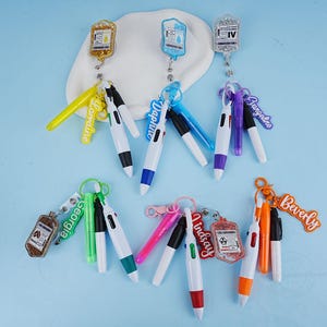 Colorful Mini Pen Set for Badge Reel, Mini Highlighter, Creative Pen Keychains Set with Custom Name,  Nursing Badge Reel Accessories, Gifts
