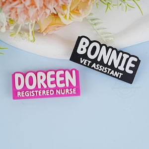 Custom Name Tags with Position, Personalized Magnetic Name Tags, 3D Printed Name Badge, Nurse Midwife Photographer Name Tags, Gifts Idea