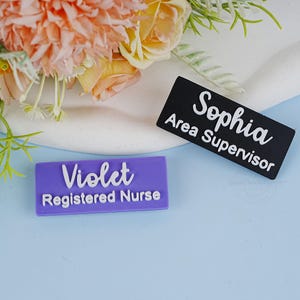 Personalized Name Tags, Custom Name Tag with Magnetic Backing Holder for Clothing, Business Name Badge, Badge Accessories, Gifts for Her