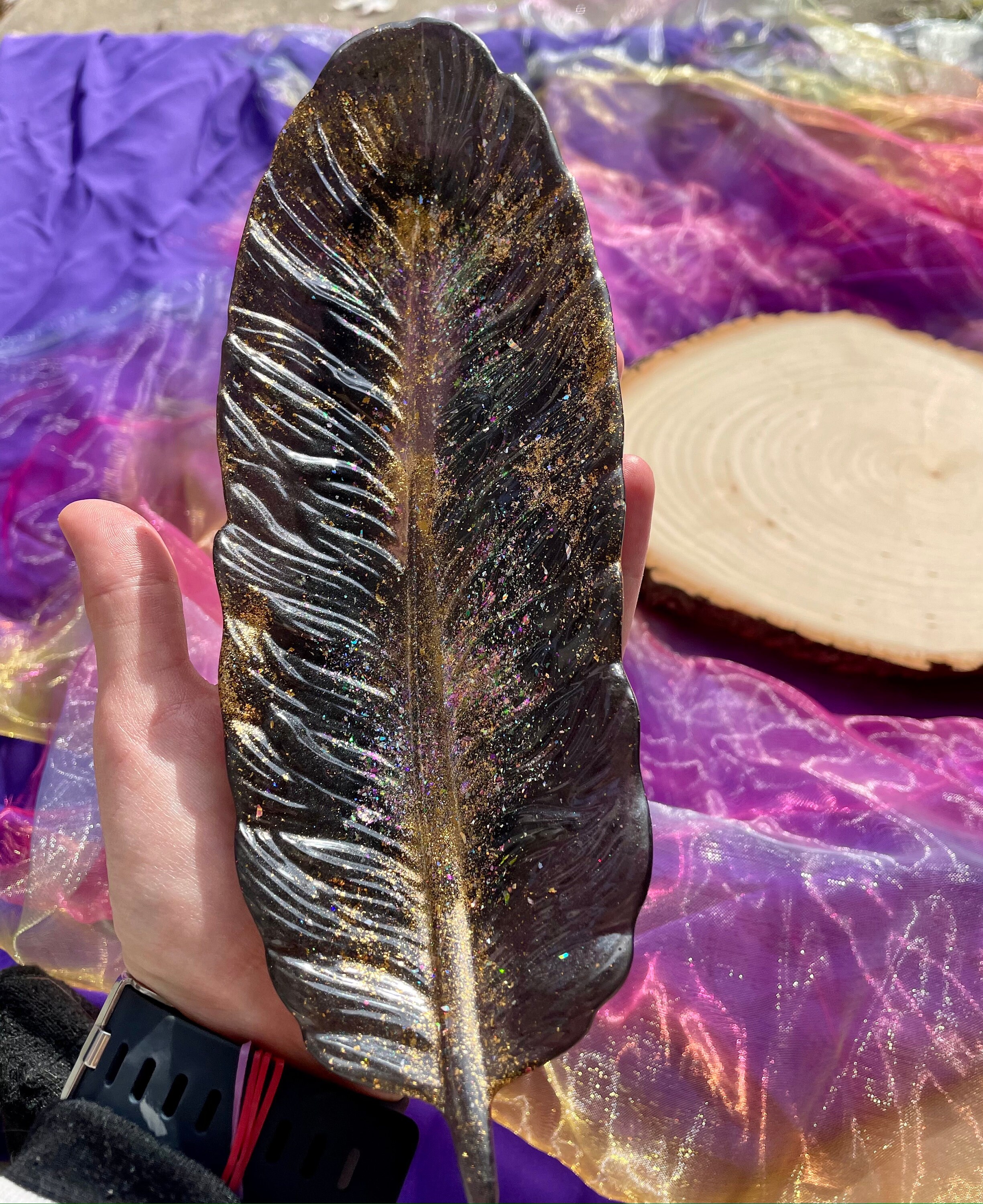 UNIQUE FEATHER TRAY made from Resin Feather Home Decoration Etsy