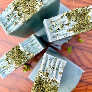 Herb Garden Soap Bar - Handmade Soap - Pure + Natural Ingredients - Cold Process Soap – Eucalyptus + Peppermint Essential Oil – Shea Butter
