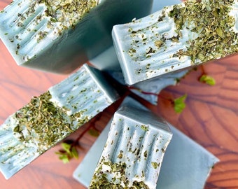 Herb Garden Soap Bar - Handmade Soap - Pure + Natural Ingredients - Cold Process Soap – Eucalyptus + Peppermint Essential Oil – Shea Butter