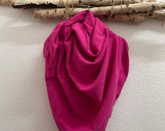 Muslin cloth women's scarf 135*135 cm XXL muslin cloth scrunchie gift birthday Mother's Day fuchsia