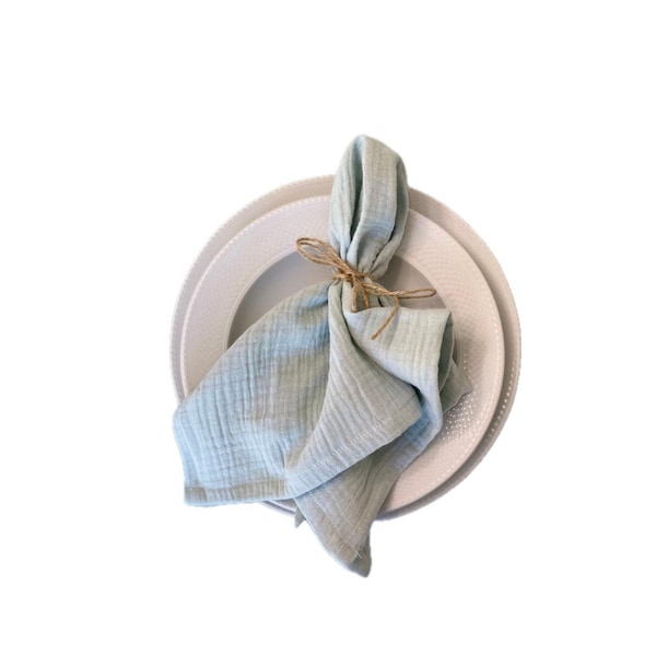 Muslin napkin 40 x 40 cm, fabric napkin mouth towel, gift, baptism, wedding, table runner, tablecloth