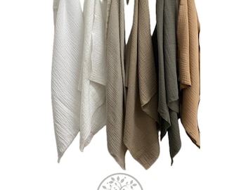 Muslin cloth 80cmx80cm triangular scarf children's neckerchief cuddly cloth, gift, baby shower, birthday