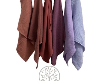 Muslin cloth 50 x 50 cm triangular scarf children's neckerchief cuddly cloth, gift, baby shower, birthday
