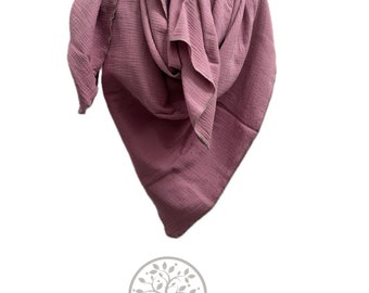 Muslin cloth / muslin cloths / triangular scarf / women's children's scarf / XXL muslin cloth gift birthday Mother's Day dark pink