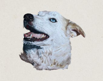 Custom Hand-Drawn Pet Portrait, Personalized Memorial Art