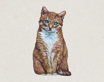 Custom Hand-Drawn Pet Portrait From Photo, Pet Memorial Art