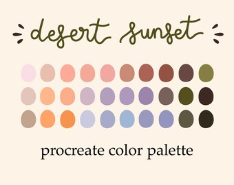 desert sunset digital color palette/color chart | procreate | iPad | goodnotes5 | HEXcodes | tools | art