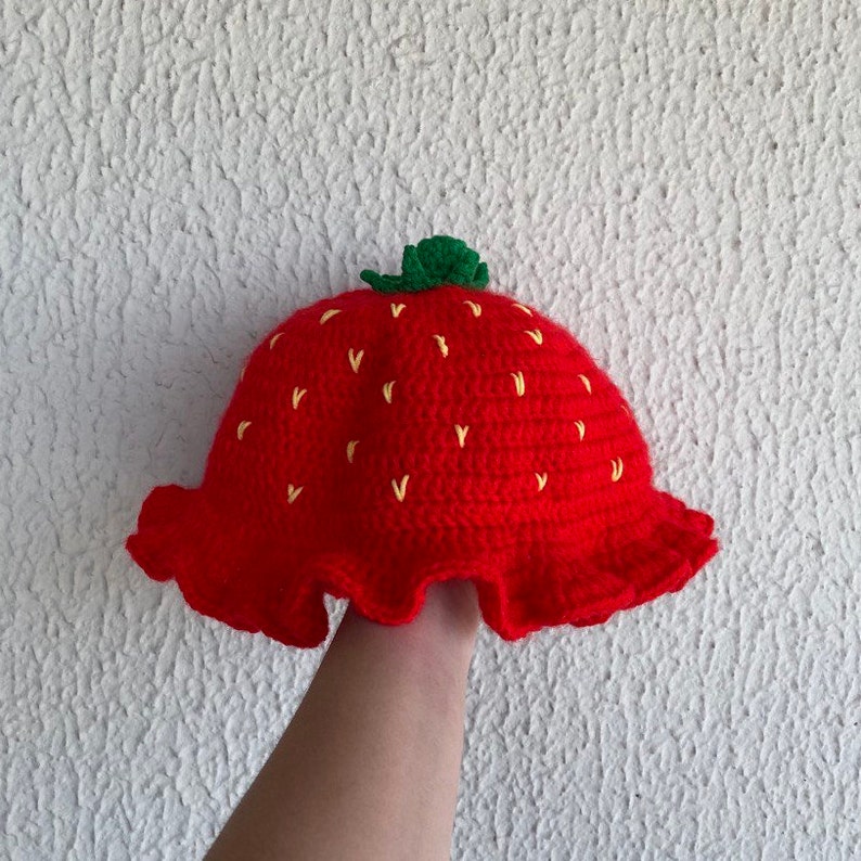Strawberry Bucket Hat Crochet Pattern Etsy