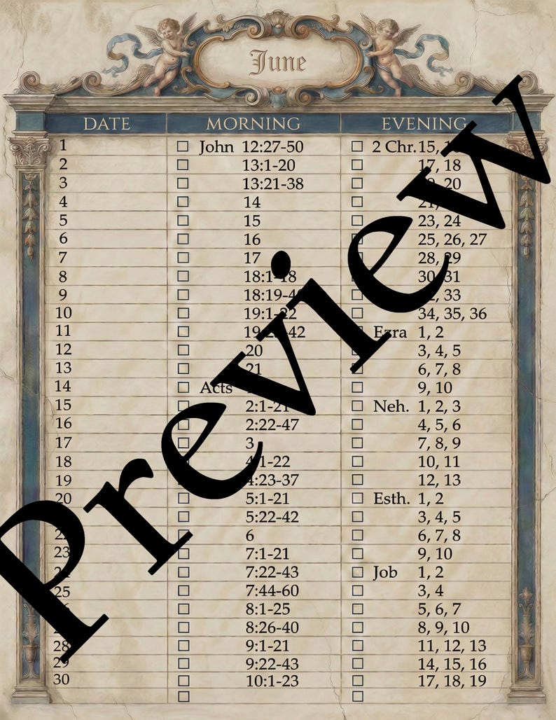 One-year Bible Reading Plan | Printable Daily Morning & Evening ...