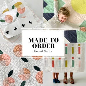 Baby Quilt for Baby Shower Gift Heirloom Quilt Crib Quilt Minimalistic Quilt Modern Quilt Pieced Baby Quilts MADE TO ORDER