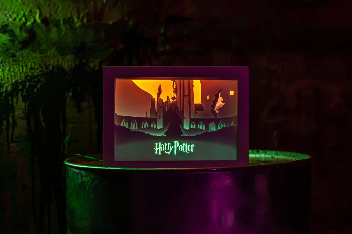 Harry Potter lightbox shadow box art paper cut Etsy