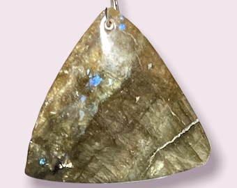 Drilled Labradorite Gemstone Pendant Bead: Semiprecious Crystal Focal