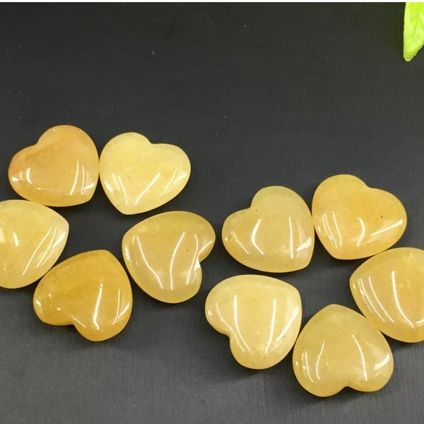 Natural Yellow topaz Heart Cabochon for gemstone jewelry making, crystal, semiprecious—reiki healing