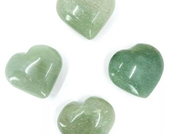Aventurine gemstone carved puffy hearts Reiki healing gemstone Natural semiprecious