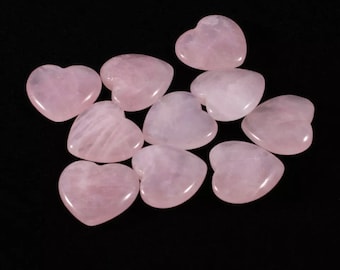 Natural Rose Quartz cabochon stone heart semiprecious gemstone reiki healing palm stone