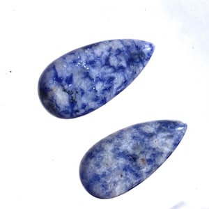 Natural Blue spot jasper Cabochon matching earring cabs- semiprecious, gemstone, crystal