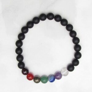 Men’s Chakra bracelet-crystal, semiprecious, gemstone-reiki, healing