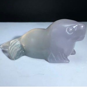Natural Gemstone Fluorite Crystal Carved Seal figurine semiprecious gemstone