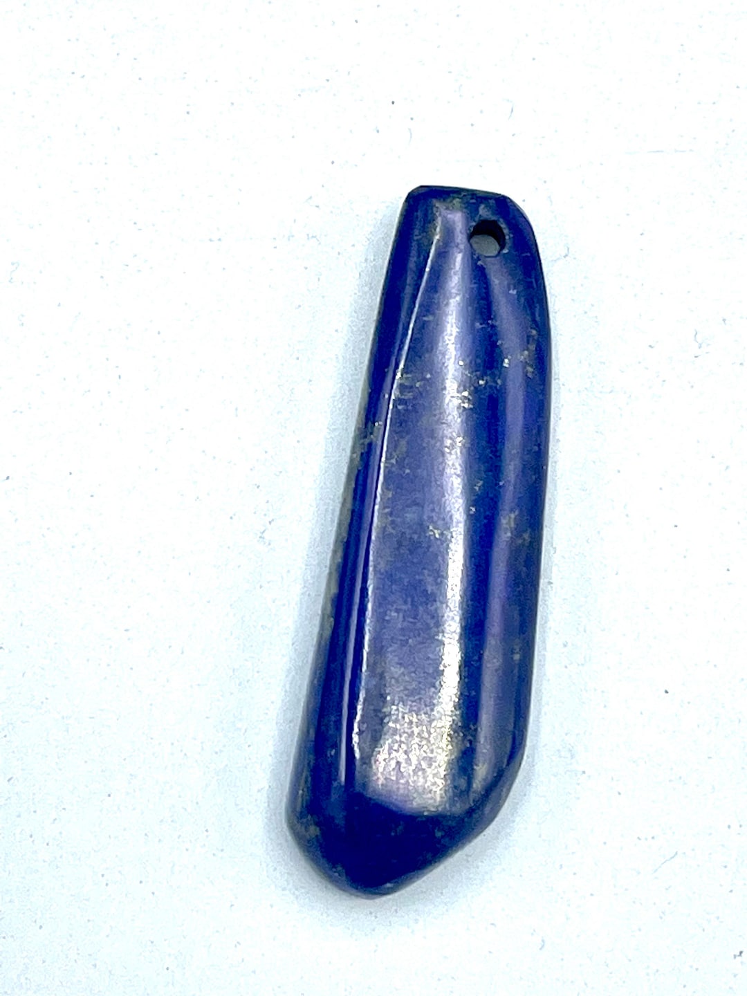 Natural Lapis Lazuli Semiprecious Gemstone Crystal Blue Drilled Pendant ...