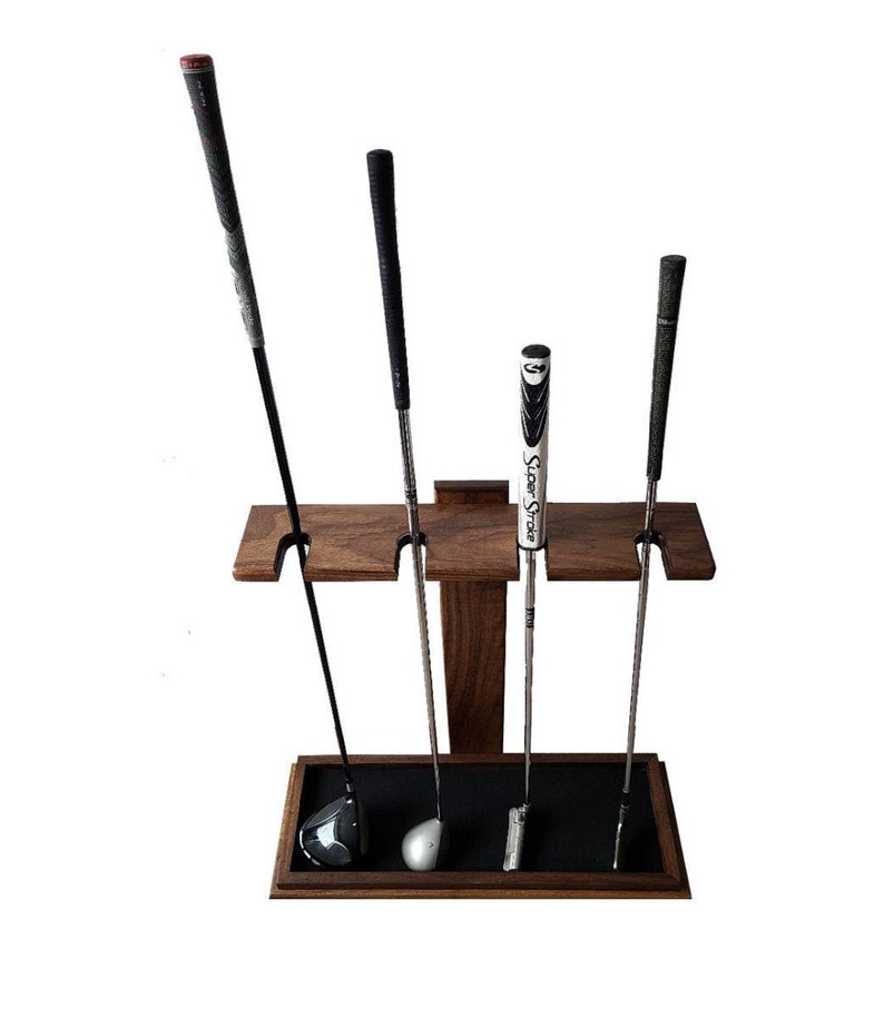 Wood Golf Club Floor Display Holds 4 Clubs Side by Side Etsy