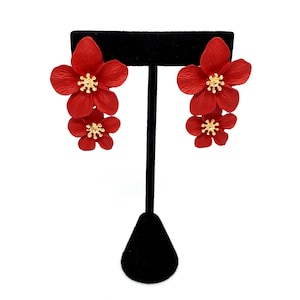 Anemone Flower Earrings / Red Earrings / Flower Earrings / Flower Jewelry/ Cute Earrings / Etsy Accessories / Unique Earrings / Red Jewelry