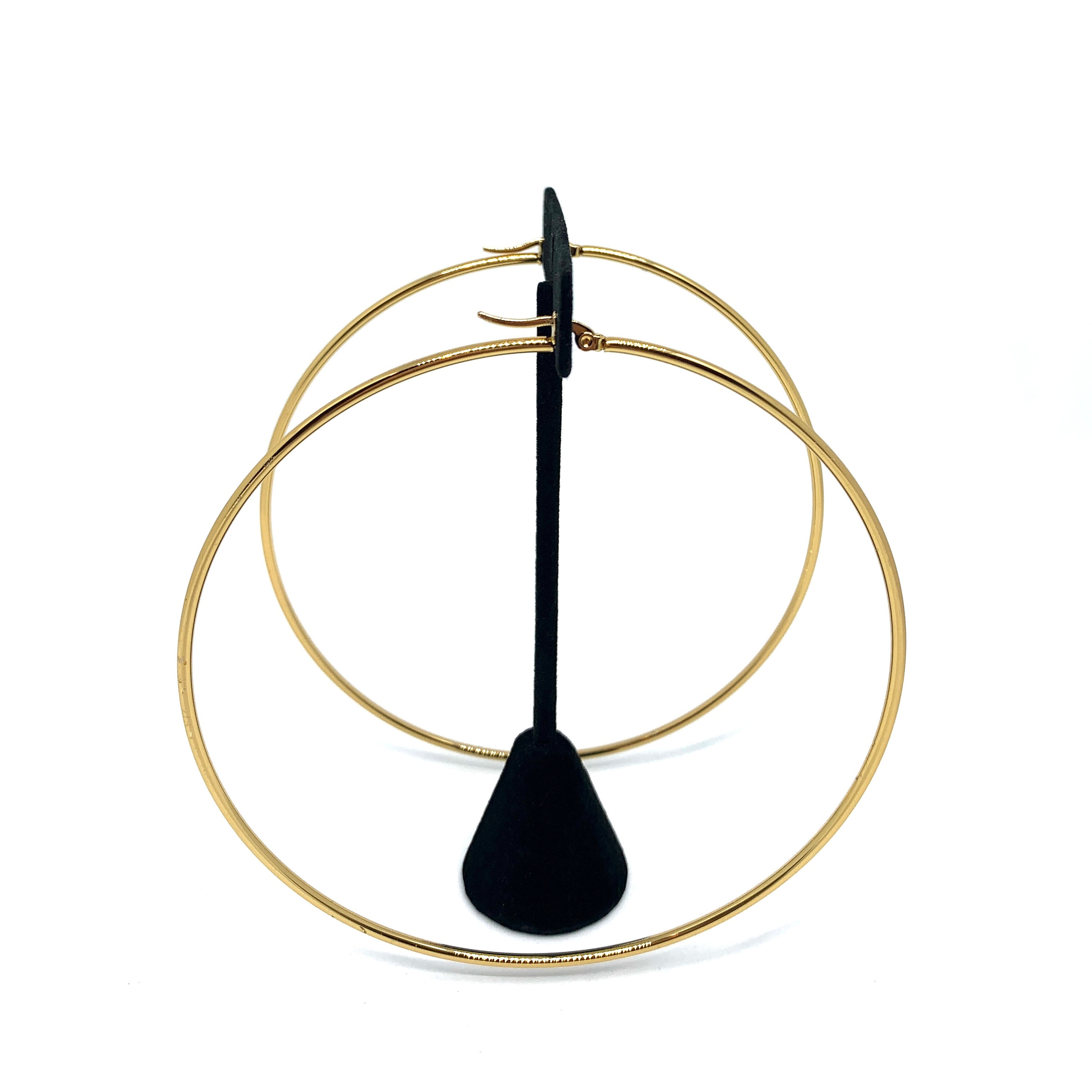 Oversized 4 Inch Gold Hoop Earrings / Huge Gold Hoops / 4 Inch Hoops ...