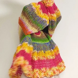 Hand knit 'Boulevard of Dreams' chunky, multicolored, oversized pullover image 7