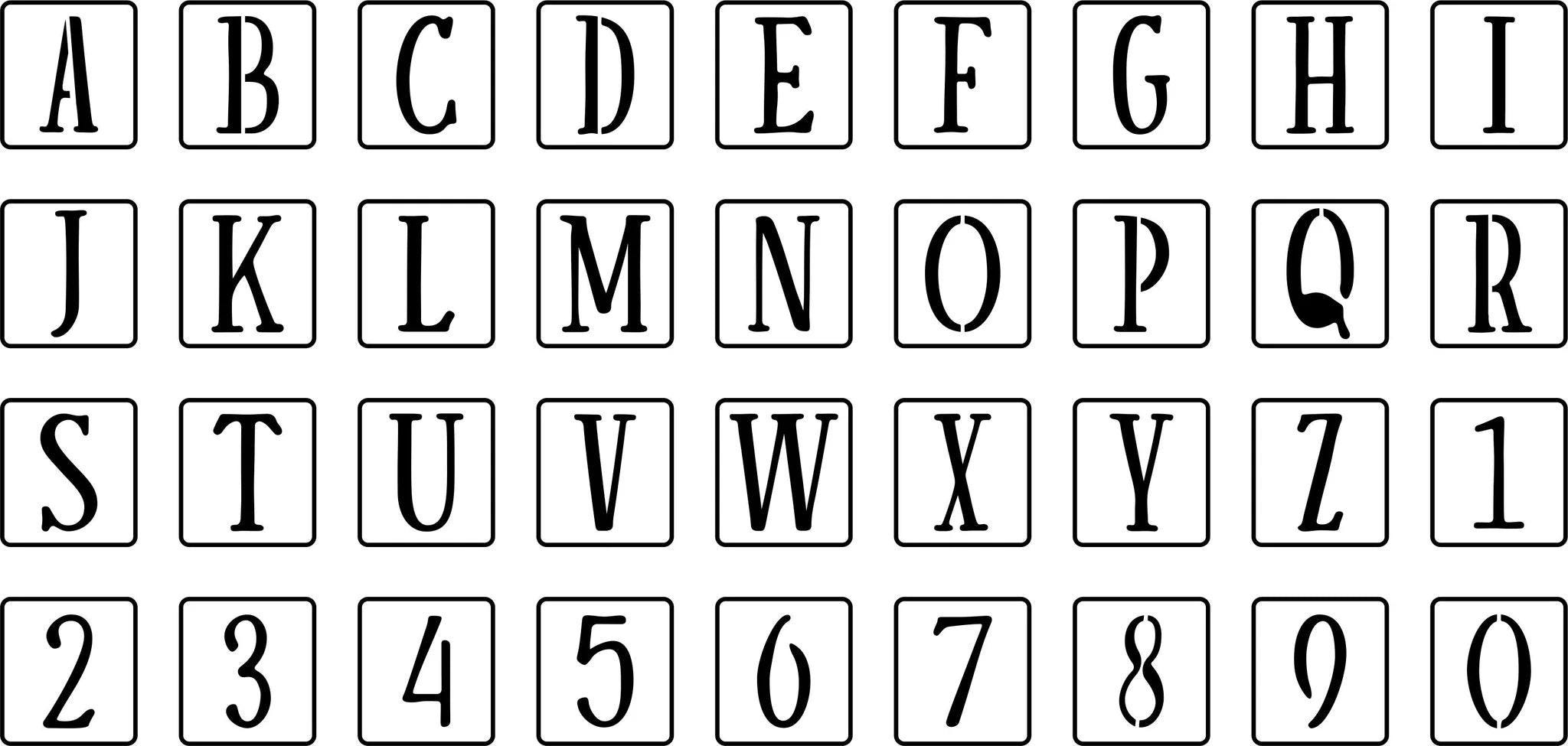 2 Inch Letters & Numbers- JRV Stencils - Etsy