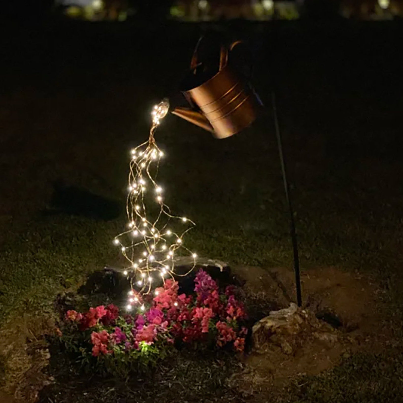 LED Watering Can Lamp Garden Star Shower Light Starry Fairy Etsy