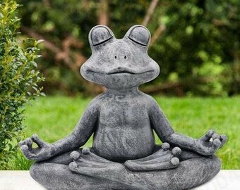 Sitting Frog 'Howie' Solid Cast Stone Pond & Garden Statue-Cute Animal Sculpture 