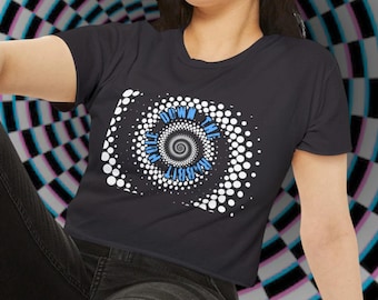 Rabbit Hole Crop Top: Geometric Conspiracy Design