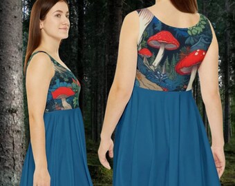 Mushroom Skater Dress: Women's Festival Tank Dress