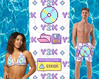 Y2K Oversized Beach Towel: 90s Festival Pool Towel