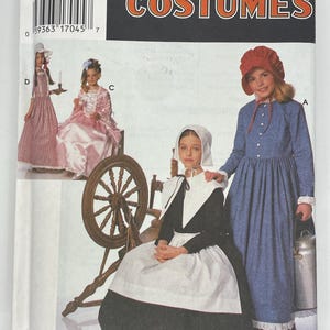 Girls Historical Dress Costumes Pioneer, Puritan, 16th Century Simplicity 9708 UNCUT Sizes S M L