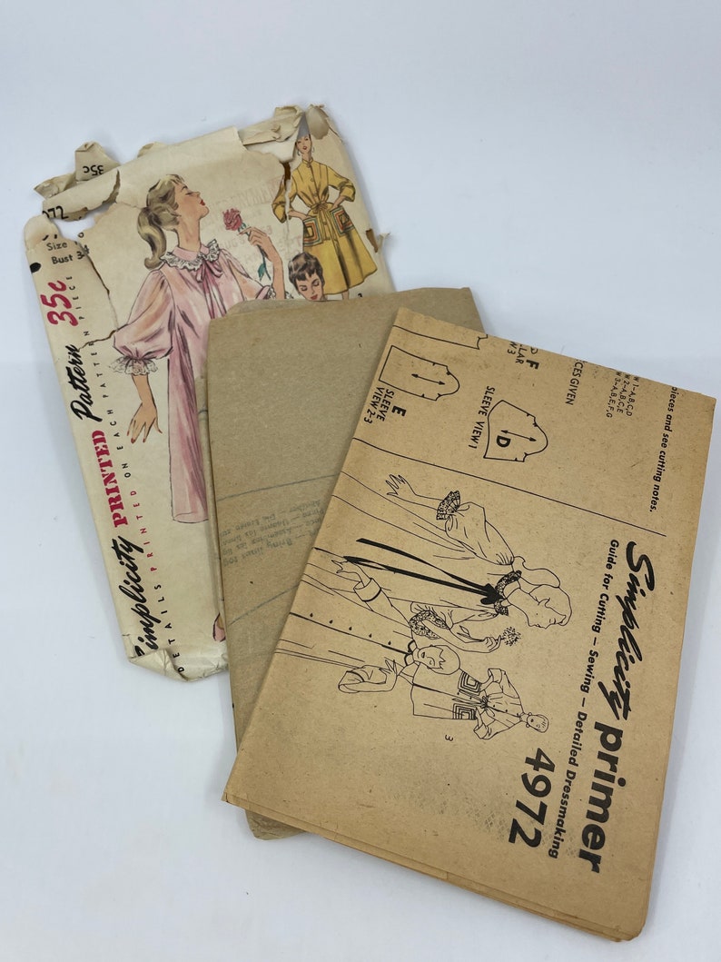 Original 1954 Simplicity 4972 Size 16 Misses Duster, Negligee and ...