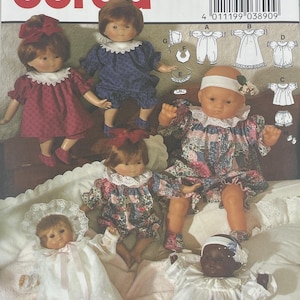 Baby Doll Wardrobe Burda 3890 fits 12" - 22" Dolls Like Bitty Baby, Gotz dolls and similar - Most Pieces Uncut