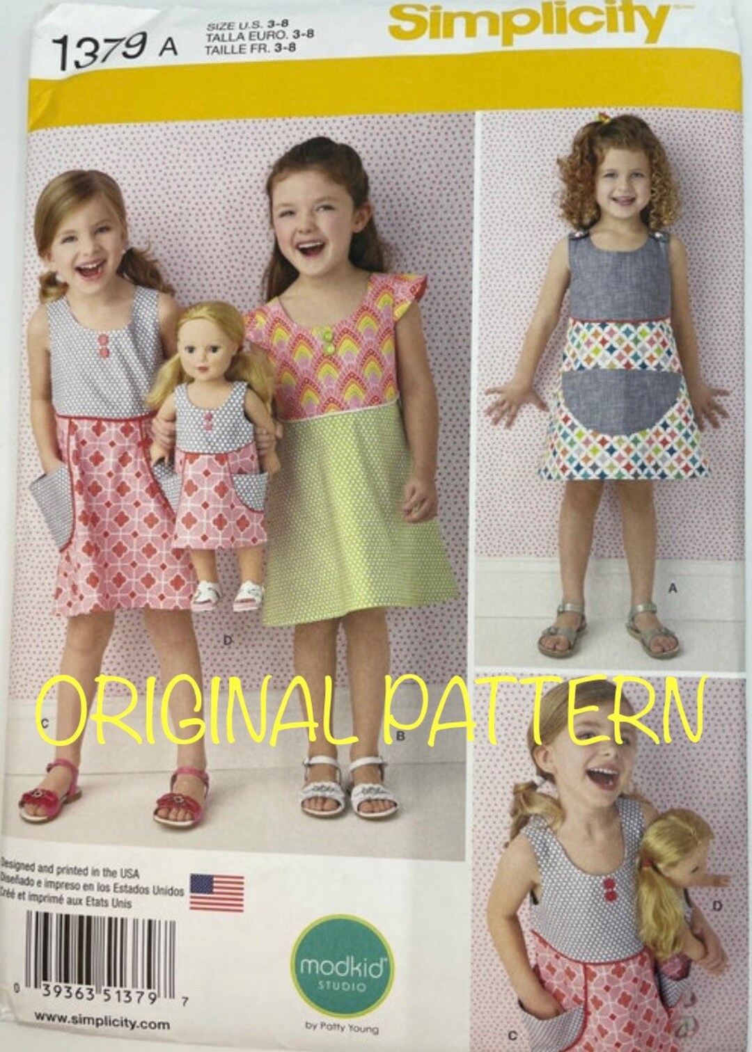Girls & Doll Matching Dress Pattern Simplicity 1379 - Etsy