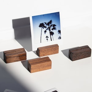 Bloques de fotos de madera para mostrar mini fotos Polaroid e Instax/soporte de fotos para escritorio/titulares de tarjetas de lugar para boda/decoración de exhibición de boda