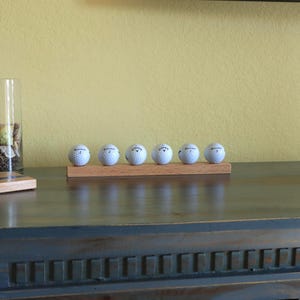 Custom Length Golf Ball Display Stand - Solid Oak Wood | Shelf Display for Golfer | Office Decor Gifts for Him | Golfer Gifts