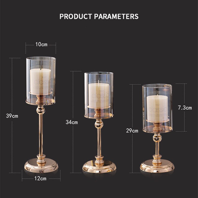 Glass Golden Candle Holders Wedding Centerpiece Home Etsy