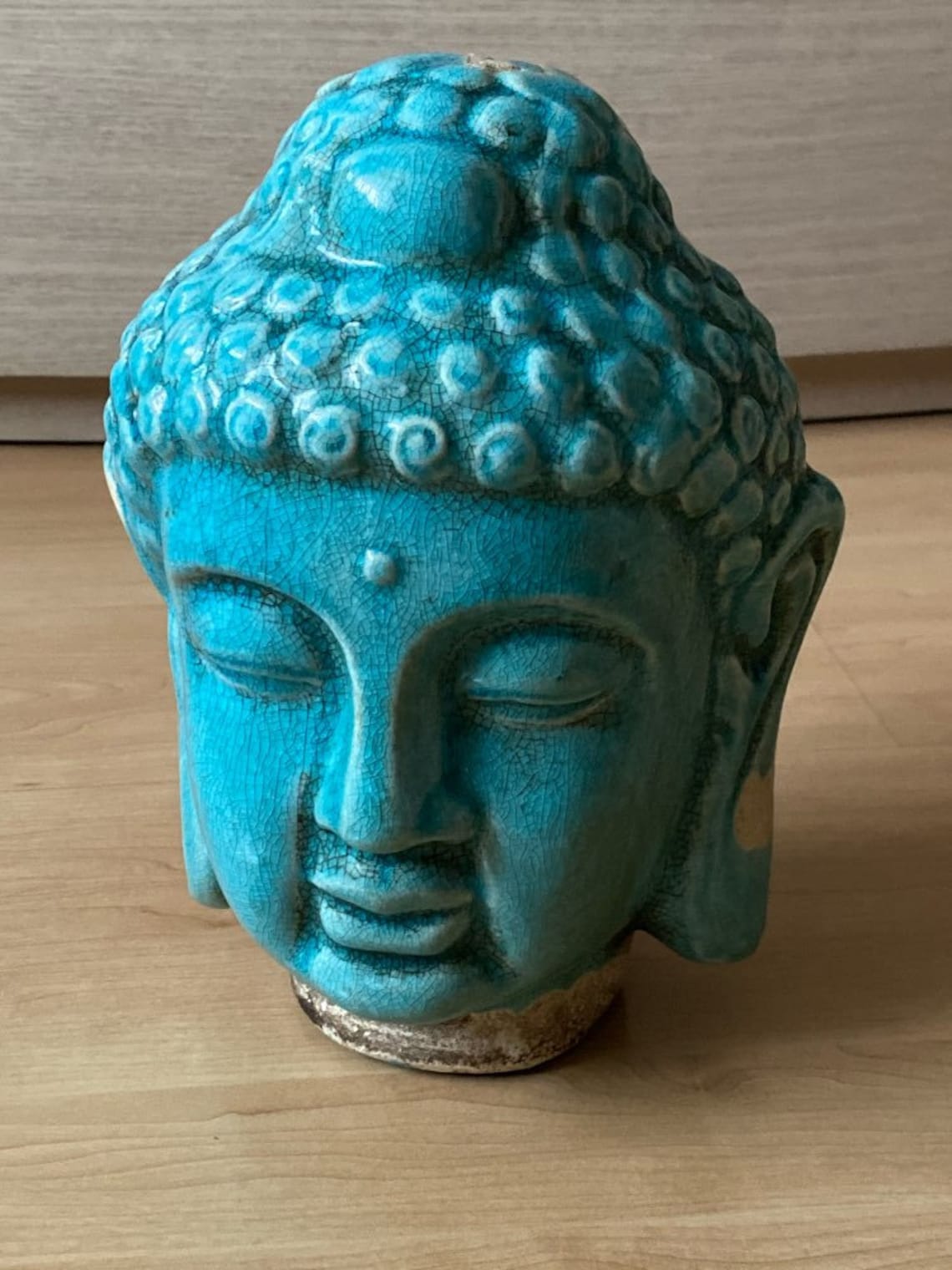 Buddha Head Turquoise Ceramic Buddha Paper Mache Clay Etsy