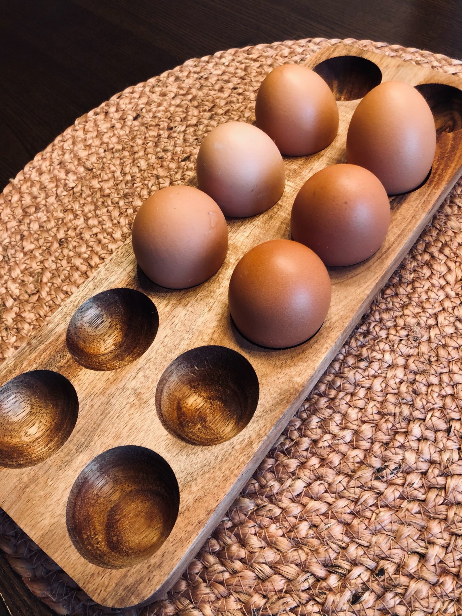 Set of 3 Wooden Egg Tray Rusty woody egg holder for 12 or 4 Etsy
