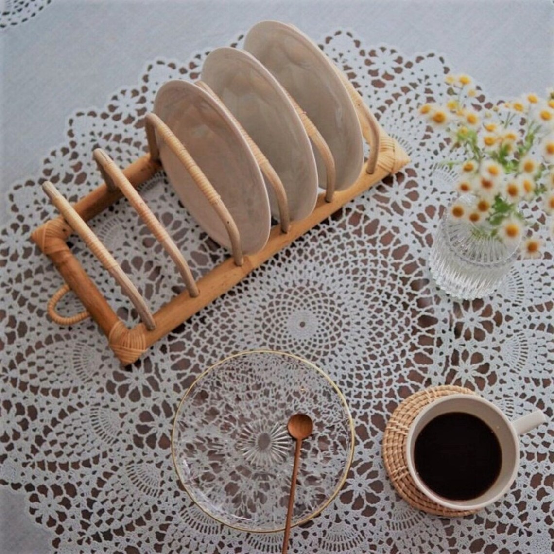 Rattan dish Drain Rattan Home Dish Rack Drying Dishes Rack Etsy