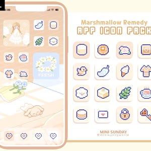 63 App Icon Pack / Marshmallow Remedy / Wallpapers & Widgets / Pixel / iOS App Icons / Android / Home Screen