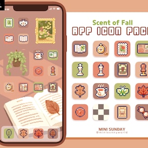 63 App Icon Pack / Scent of Fall / Wallpapers & Widgets / Pixel / iOS App Icons / Android / Home Screen