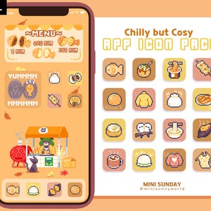 63 App Icon Pack / Chilly but Cosy / Wallpapers & Widgets / Pixel / iOS App Icons / Android / Home Screen